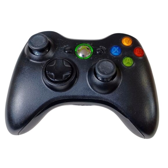 Microsoft Xbox 360 Black Wireless Gaming Controller Model 1403 Black - Picture 1 of 5